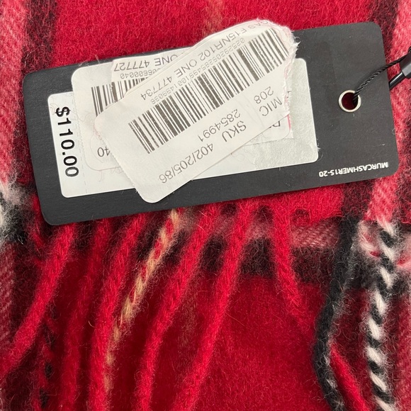 Murano plaid 100% Cashmere Scarf NWT - Picture 6 of 6